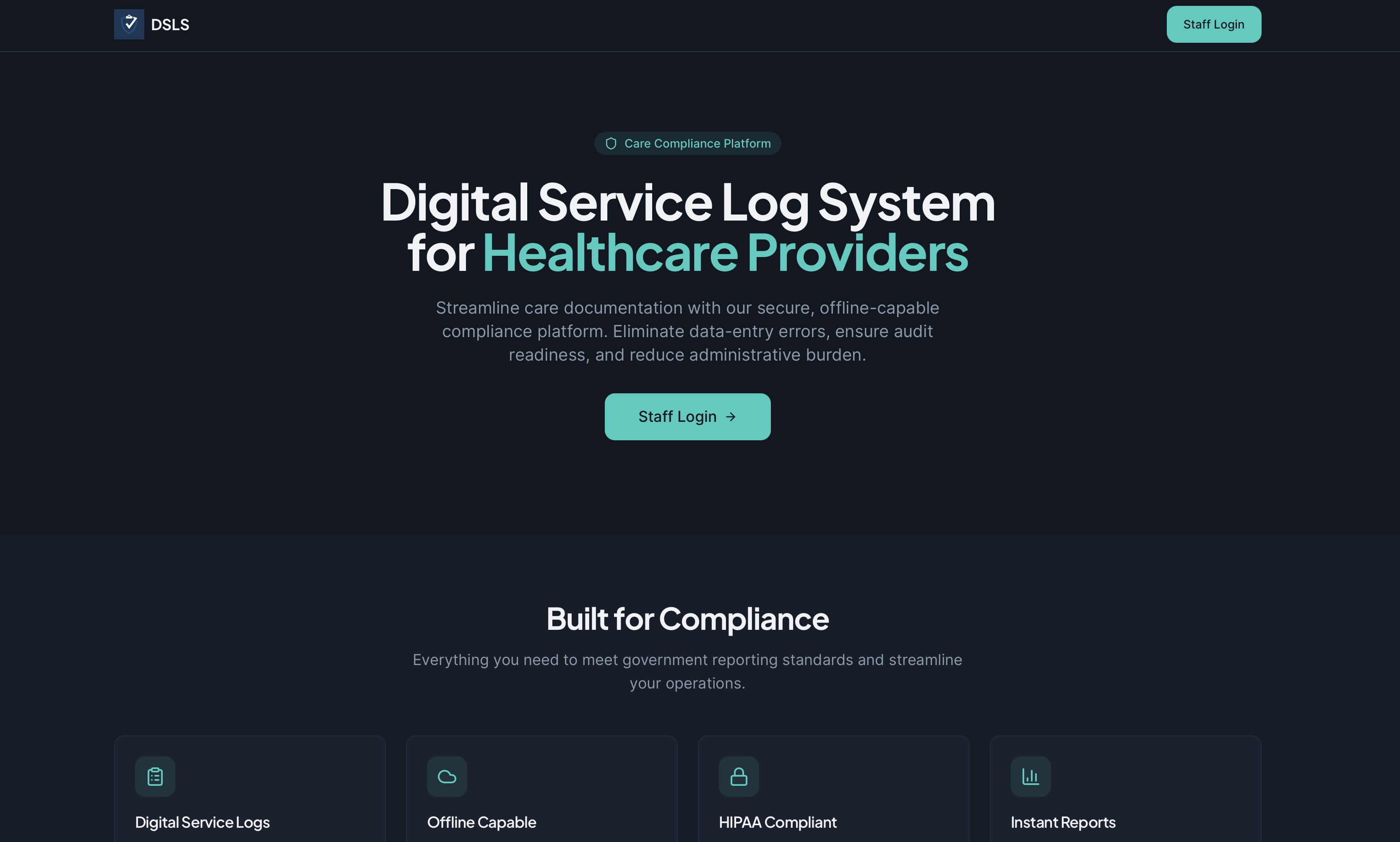 Digital Service Log System Platform Interface